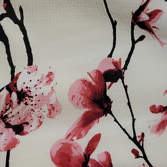 Cameo Cream Pink Floral A-Line Midi Dress with Bell Sleeves - Picture 10 of 12